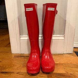 Red Glossy Hunter Boots